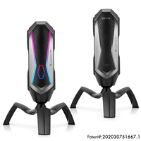 Micrófono de Condensador USB con Iluminación RGB para Juegos y Streaming, con Reducción de Ruido y Soporte de Escritorio para Grabación de Podcasts y Chat de Voz