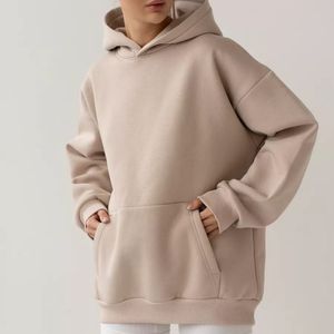 Sudadera con Capucha Extra Grande de Felpa de Algodón con Hombros Caídos y Logotipo Personalizado para Mujer - Product Image 2