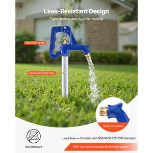 Rubinetto Esterno Antigelo da 1,2 m, Idrante da Giardino Resistente al Gelo, Connessione Tubo NPT da 3/4\", Accoppiatore Tubo NH da 3/4\", Profondità di Interramento 24 pollici - Product Image 3