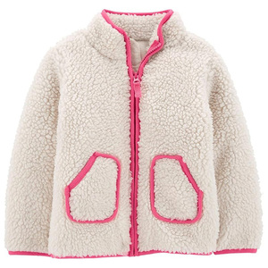 <b>Kids</b> High Quality Sherpa Fleece <b>Jacket</b> Cotton Filled <b>Teddy</b> Coat Regular Length Zip-Up Stand Neck Winter Outerwear with Contrast - Product Image 1