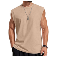Gilet sans manches rétro de style américain pour hommes, gilet en pur coton, haut ample et décontracté d'été, grande taille