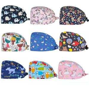 Bonnet chirurgical unisexe en gros, bonnets médicaux, bonnets de beauté pour femmes, bonnets de dentiste réglables à nouer, motif floral, 100 % coton - Product Image 5