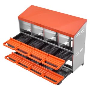 Nidi Metallici a 2 Livelli per Galline con 8 Scomparti, Coperchi Protettivi per la Raccolta, Cassetta Nido Avvolgibile per Gabbie di Galline Ovaiole - Product Image 6