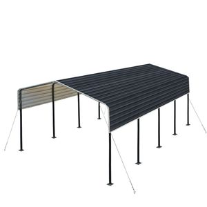 TMG MSC1220 12FT X 20FT Single Style Simple Metal Carport <b>Canopy</b> Aluminum <b>Roof</b> with 8FT Open Sidewalls - Product Image 3