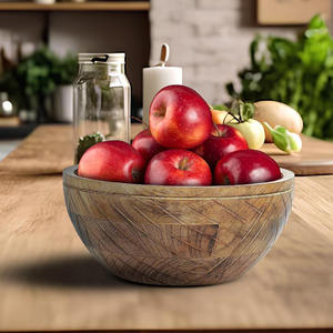 Grand Bol en Bois Écologique Style Américain Grande Capacité pour Servir les Repas en Famille, les Collations de Fête, le Popcorn, les Fruits et les Aliments Secs Aaliyan - Product Image 6