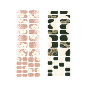 Semi Cured Gel <b>Nail</b> Wraps Korea Manufacturer Custom OEM Supplier Twinkle Flower Newtro Marble Green - Product Image 3