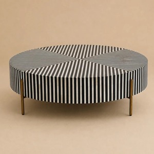 Muebles de mesa con incrustaciones de hueso de excelente calidad con diseño de mosaico geométrico para decoración de hogares de lujo y decoración de interiores en venta. - Product Image 1