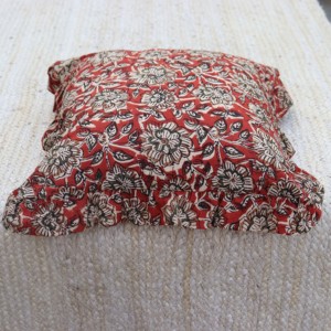 Handmade Modern Bohemian Cotton Frill <b>Cushion</b> <b>Cover</b> Indian Block Print Floral Hospital Home Luxury Raffle Ruffled Pillow <b>Covers</b> - Product Image 5