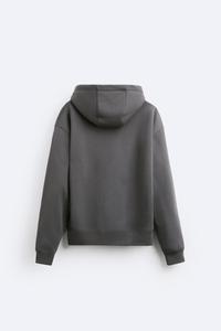 เสื้อฮู้ดสีเทาเข้มแบบยูนิเซ็กซ์ แขนยาว สีพื้น ทรงลำลอง ผ้าฝ้าย 100% น้ำหนักปานกลาง เหมาะสำหรับใส่ในฤดูใบไม้ร่วง - Product Image 6