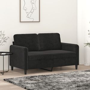 Canapé 2 places en velours noir 100% polyester avec textilène métallique pour salon - Product Image 1