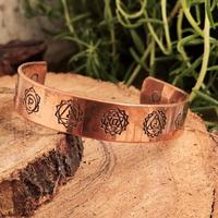 Bracelet Magnétique Géométrique Sept Chakras en Cuivre, Écologique, Tendance, Classique, Réglable, pour Hommes et Femmes, Idéal pour les Fêtes, Troisième Œil