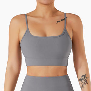 White Plaid Breathable Quick Dry Racerback Sports Bra <b>Crop</b> <b>Top</b> with Medium <b>Support</b> for Women Yoga Workout - Product Image 5