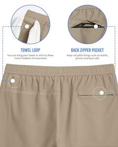 Shorts de sport décontractés pour hommes avec broderie personnalisée, cordon de serrage, pour la gym, la course, le fitness, le basketball, en maille - Product Image 6