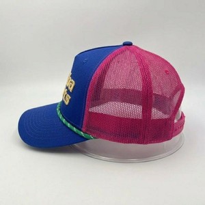 Casquette de baseball unisexe décontractée pour l'extérieur, style trucker, en maille bleue et rose, avec logo brodé, ajustable, 6 panneaux, qualité supérieure - Product Image 5