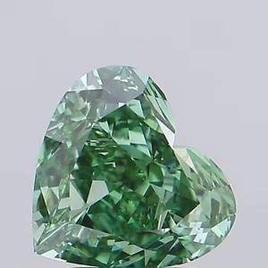 Diamant synthétique en forme de cœur vert fantaisie VVS2 de 3 carats, pierre précieuse facettée en vrac, exportateur direct B2B - Product Image 1