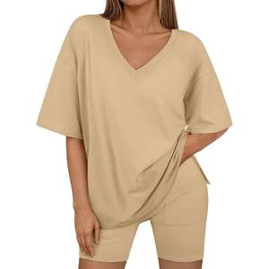 2025 primavera moda Moda reina Mujer dos piezas para salón conjuntos verano trajes a juego Tops pantalones cortos rodilla chándales para Vacati - Product Image 6