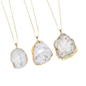 Collares con Colgantes de Cristal de Ágata Negra Druzy de Primera Calidad, los Más Vendidos, Venta al por Mayor, Artesanía de Piedras Semipreciosas Naturales, Regalo, Geoda - Product Image 1
