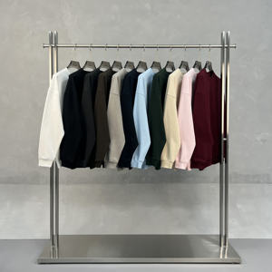 <b>Men's</b> Oversized Cotton Fleece Sweatshirt Crewneck <b>Pullover</b> Sweatshirts Custom Logo Embroidery Blank Plain Sweatshirts for <b>Men's</b> - Product Image 2