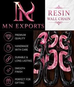 MN EXPORTS งานประติมากรรมเรซิ่นรูปโซ่ติดผนัง สีฟ้าใส งานแฮนด์เมด สำหรับตกแต่งงานปาร์ตี้ งานรับปริญญา และตกแต่งบ้าน - Product Image 2