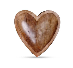 Bols en bois en forme de cœur, design classique écologique, artisanat poli pour le petit-déjeuner et le dîner, vaisselle, cadeaux - Product Image 1