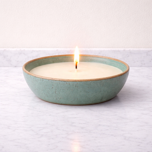 Seafoam Calm Ceramic Candle Vessel Wide Bowl Smooth Glaze Heat Resistant Durable Reusable Single Wick Elegant Home Decor - Product Image 1