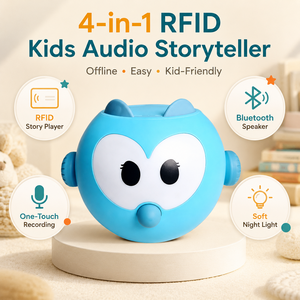 ไฟกลางคืนสำหรับเด็ก RFID พร้อมเครื่องเล่านิทานเสียง ชาร์จไฟได้ ผลิตจากพลาสติก ABS สำหรับเด็กอายุ 7-12 ปี ไม่มีหน้าจอ ของขวัญก่อนนอน - Product Image 2
