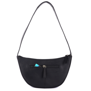 Bolso Bandolera de Cuero Genuino de Diseño Premium, Unisex, Negro, con Cierre de Cremallera y Broche, Estilo Clásico y Duradero para Uso Diario - Product Image 3