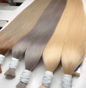 Extensiones de pelo ruso suave y recto de doble estirado de fábrica, cutícula completa alineada, pelo virgen crudo a granel de Vietnam - Product Image 3