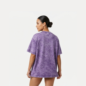 Camiseta con efecto acid wash más vendida para mujer, de buena calidad, estilo vintage de verano, color sólido, para uso diario. - Product Image 3