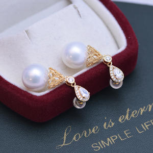 "10-11mm White Round S925 Silver Fine Flaws <b>Pearl</b> <b>Dangle</b> <b>Earrings</b>-Full Set" - Product Image 3