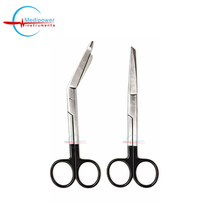 ชุดกรรไกรแพทย์สแตนเลสคุณภาพสูง 2 ชิ้น - ใบมีดคมและปลายมน กรรไกรตัดผ้าพันแผลสแตนเลสสีดำ - Product Image 6