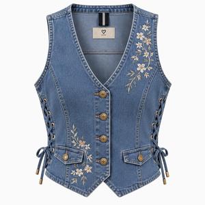 Proveedor mayorista de colecciones de chalecos vaqueros para mujer, producción de chalecos vaqueros de marca privada para minoristas estadounidenses - Product Image 4
