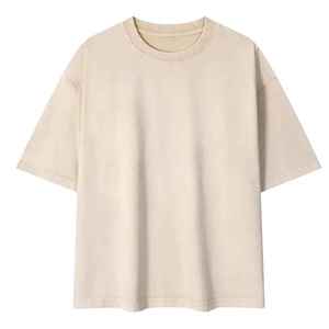 T-shirt homme coupe ample et oversize, 100% coton lourd, logo de marque personnalisé, séchage rapide, respirant, effet délavé vintage. - Product Image 3