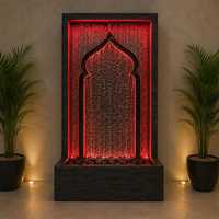 Fontaine murale en marbre traditionnelle islamique pour le Ramadan, arche de mosquée, fontaine à eau LED, décoration durable pour salle de prière musulmane, style arabe
