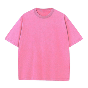 T-shirt Rétro Oversize 100% Coton Lourd pour Homme, Tricoté Anti-boulochage, Couleur Unie, Décontracté - Product Image 6