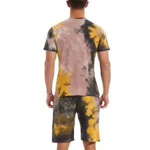 Men's Summer T-shirt Shorts <b>Set</b> 2-Piece Custom Casual Plus Size Breathable Quick Dry Terry Fabric Polyester/Cotton High Street - Product Image 3