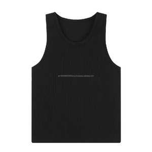 Débardeur de style américain avec côtes épaisses, ajusté, pour l'entraînement musculaire, sans manches, camisole, débardeur pour homme - Product Image 4