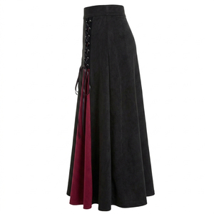 Jupes midi évasées personnalisées avec logo pour femmes, vente en gros, couleur unie, décontractées, longues, pour femmes - Product Image 2