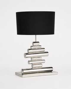 Modern Geometric Stainless Steel <b>Table</b> Lamp with Black Shade for Living Room Decor - Product Image 2