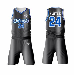 Camiseta de Baloncesto Azul para Hombre de Alta Calidad, Bordada, Sublimada, con Nombre del Equipo Personalizado, de Secado Rápido, Tejido de Malla Transpirable - Product Image 1