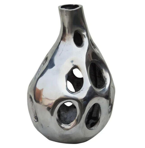 Vase à fleurs en aluminium pour la décoration culturelle de la maison, mettant en valeur des techniques d'artisanat métallique expertes - Product Image 6