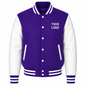 Wholesale Custom Logo Baseball Jacket Plus Polyester <b>Quilted</b> Lining <b>Wool</b> Shell PU Leather Sleeve Varsity Jackets Manufacturer - Product Image 1