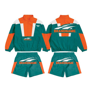 Trendy Custom Men's Nylon Shorts Tracksuit Windbreaker Jackets & Embroidered Logo Print OEM Private <b>Label</b> Nylon Summer Hoodies - Product Image 5