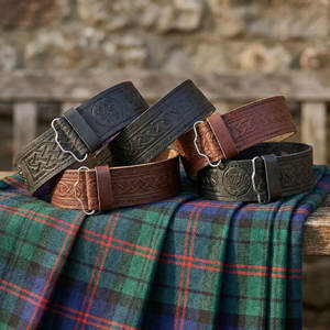 Cinturón Escocés de Cuero Repujado con León Rampante y Cardo Celta - Regalo Celta para Hombres - Product Image 6