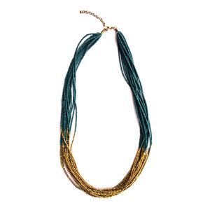 Collier en chaîne de perles de verre artisanales indiennes, design élégant et personnalisé, collection pour fiançailles, mariage et soirées - Product Image 1