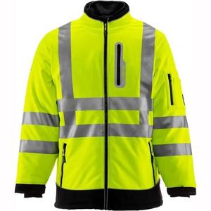 Veste de sécurité haute visibilité certifiée CE, confortable, classe 2, réfléchissante, jaune avec bandes argentées, fermeture éclair, pour travaux routiers - Product Image 3