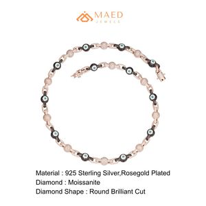 Rose Gold Round Link Moissanite <b>Necklace</b> Luxury Designer Chain Fashion Jewelry <b>Statement</b> <b>Necklace</b> For Women Men - Product Image 6