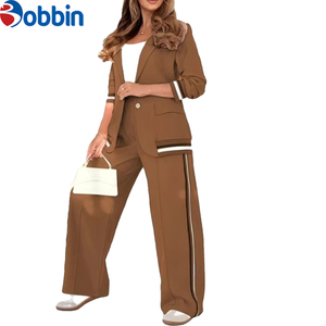 Conjuntos Deportivos para Mujer Más Vendidos, Moda de Invierno, Ropa Urbana para Mujer, Conjunto de 2 Piezas, Color Sólido Informal, Cintura Elástica - Product Image 1
