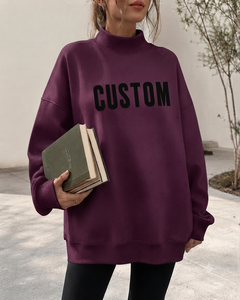 เสื้อสเวตเชิ้ตคอเต่าทรงหลวมสำหรับผู้หญิง ผ้าฟลีซพรีเมียม สวมใส่สบาย เหมาะสำหรับฤดูใบไม้ร่วงและฤดูหนาว - Product Image 1