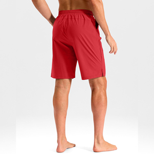 Shorts de Playa para Hombre, Color Rojo Sólido, Secado Rápido, con Cierre de Cordón, Cintura Media, Tejido de Poliéster - Product Image 3